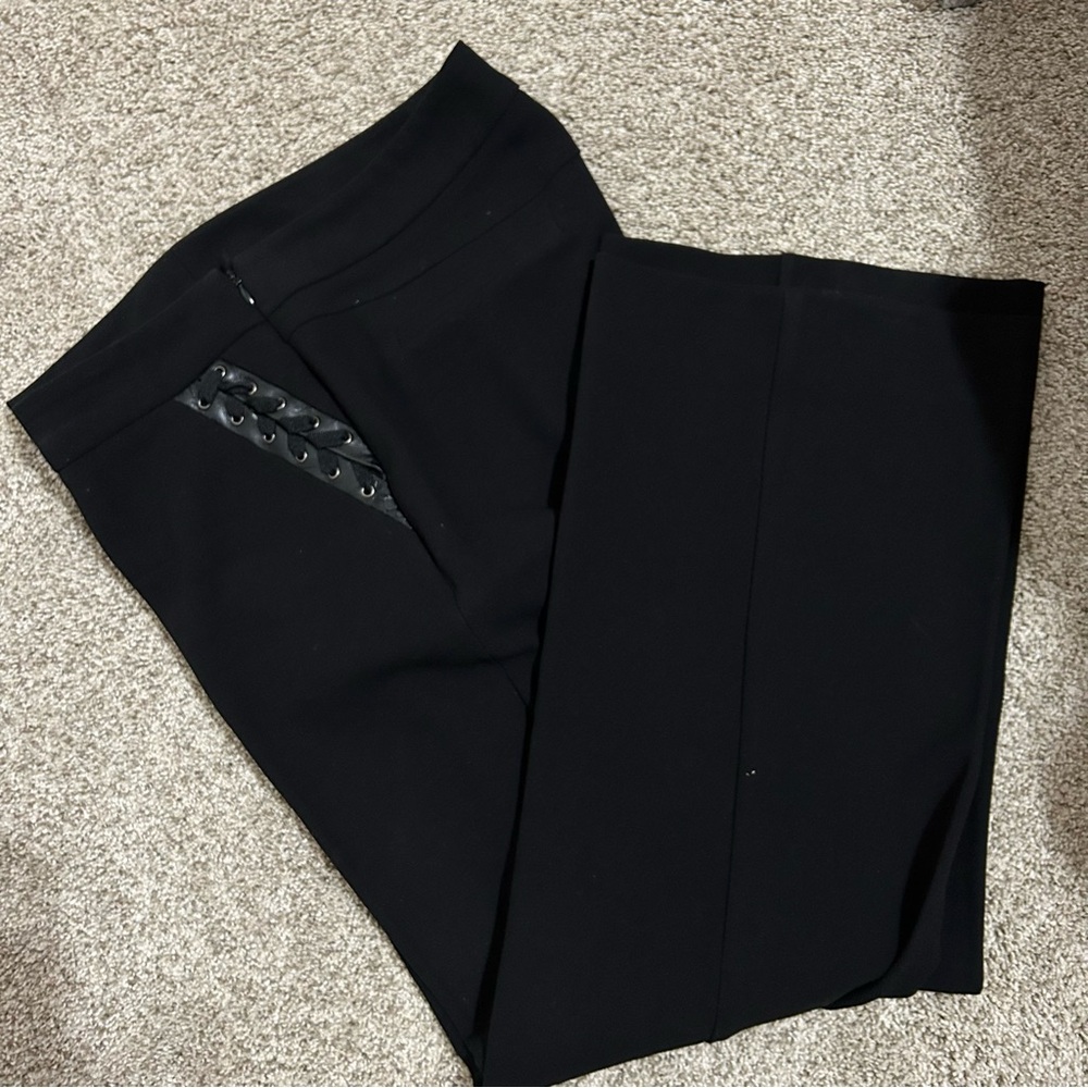 Reba Black Straight Leg Pants Classic Style